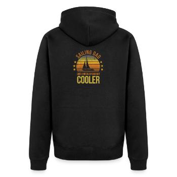 Funny Sailing Dad Cool Sail Sailor Fan Fathers - Unisex Premium Organic Zip Hoodie - black - Back - Nico (187cm)