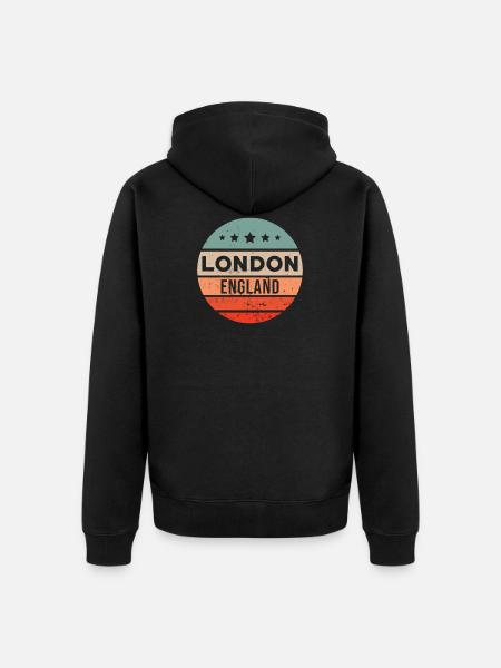 London - Unisex Premium Organic Zip Hoodie - black