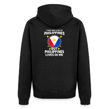 Philippines Life Love Filipino Flag I Gift - Unisex Premium Organic Zip Hoodie - black - Back - Nico (187cm)