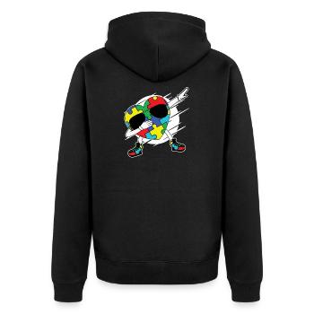 Autismus Autist Asberger Autismus Awareness Puzzle - Unisex Premium Bio Zip Hoodie - Schwarz - Hinten - Nico (187cm)