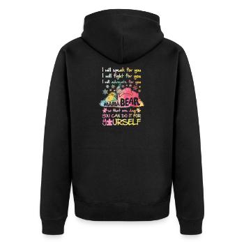 Autismus Autist Asberger Autismus Awareness Mom - Unisex Premium Bio Zip Hoodie - Schwarz - Hinten - Nico (187cm)