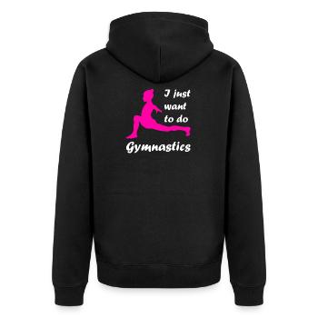 Gymnaste handstand gymnastique - Veste à capuche bio Premium Unisexe - noir - Dos - Nico (187cm)
