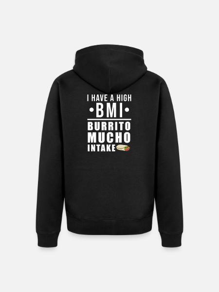 burrito - Unisex Premium Organic Zip Hoodie - black