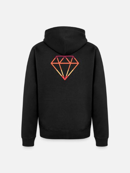 diamond - Unisex Premium Organic Zip Hoodie - black