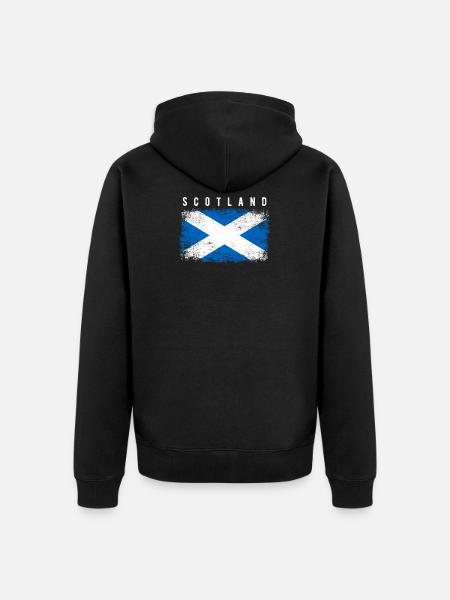 Scotland Flag - Unisex Premium Organic Zip Hoodie - black