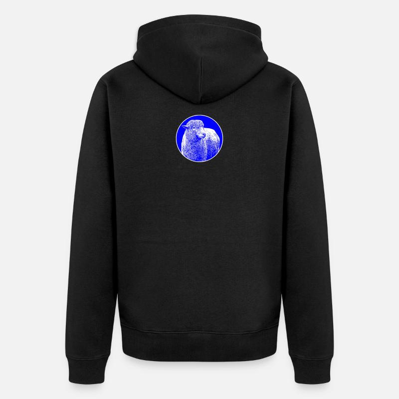Merinoschaf Schafbock - Unisex Premium Bio Zip Hoodie - Schwarz