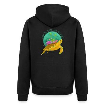Animal meer tierschützer ocean fisch - Unisex Premium Bio Zip Hoodie - Schwarz - Hinten - Nico (187cm)