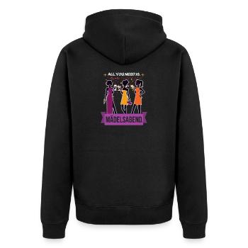 All You Need Is Mädelsabend Frauentag Damen Party - Unisex Premium Bio Zip Hoodie - Schwarz - Hinten - Nico (187cm)