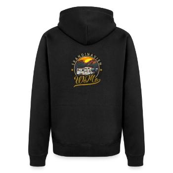 Skandinavien Womo - Unisex Premium Bio Zip Hoodie - Schwarz - Hinten - Nico (187cm)