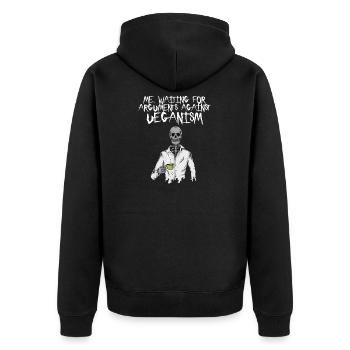 Lustiger Spruch für Veganer - Unisex Premium Bio Zip Hoodie - Schwarz - Hinten - Nico (187cm)
