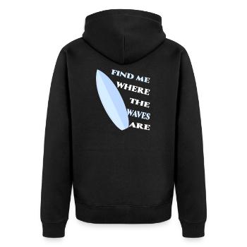 Surf surf sur surf vagues Vagues Proverbes Cadeau - Veste à capuche bio Premium Unisexe - noir - Dos - Nico (187cm)