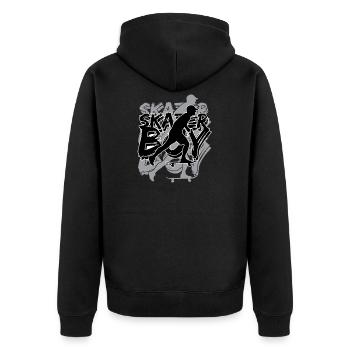 Skater Homme Skateboard Plage - Veste à capuche bio Premium Unisexe - noir - Dos - Nico (187cm)