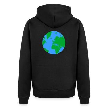Planète Terre - Veste à capuche bio Premium Unisexe - noir - Dos - Nico (187cm)