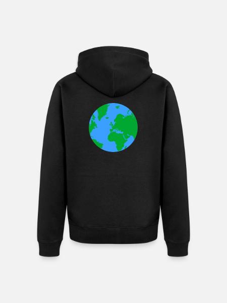 Planet Earth - Unisex Premium Organic Zip Hoodie - black