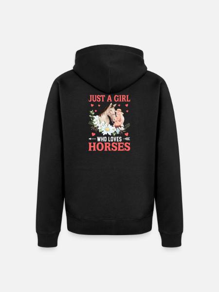 Horse Horse Lover, Horse Horse. Love Horses - Unisex Premium Organic Zip Hoodie - black