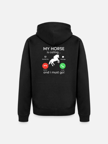 Horse Horse Lover, Horse Horse. Love Horses - Unisex Premium Organic Zip Hoodie - black