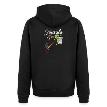Gin - Gin Cocktail Gin Trinker Geschenk Shirt - Unisex Premium Bio Zip Hoodie - Schwarz - Hinten - Nico (187cm)