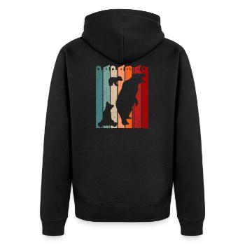 Papa bear dad bear father's day retro vintage animals - Unisex Premium Organic Zip Hoodie - black - Back - Nico (187cm)
