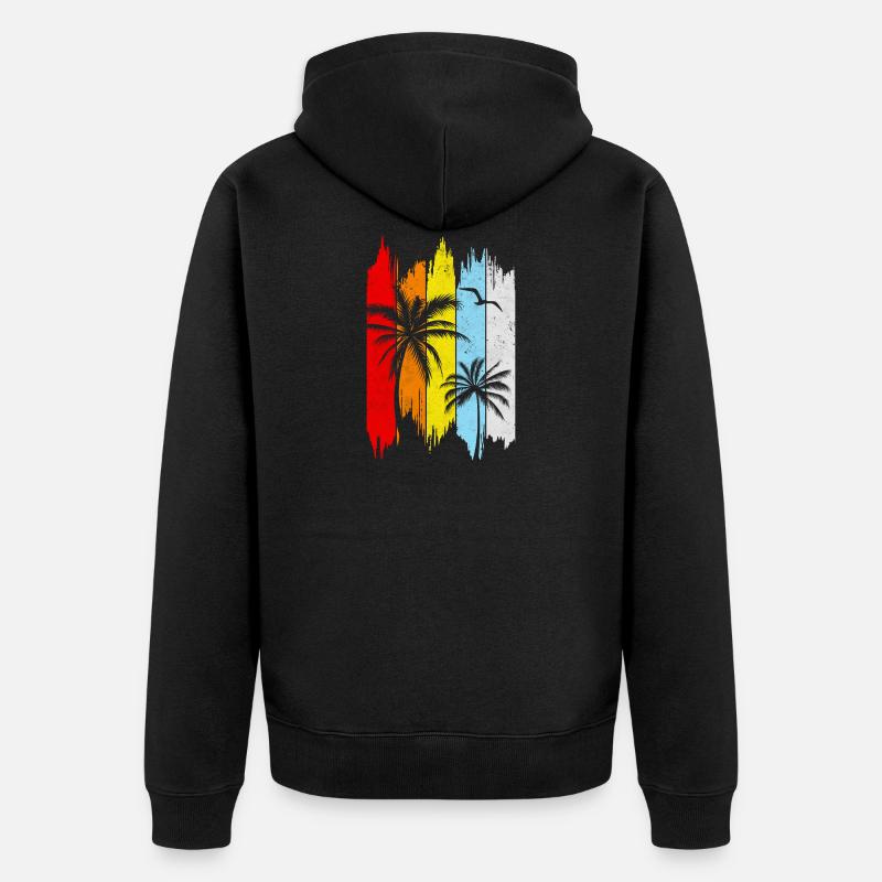 Été rétro - Veste à capuche bio Premium Unisexe - noir