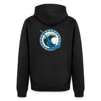 Windsurfen Retro Windsurf Wassersport Surf Vintage - Unisex Premium Bio Zip Hoodie - Schwarz - Hinten - Nico (187cm)