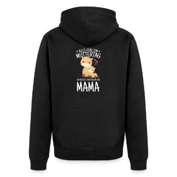 Muttertag Mutter Mummy Erster Giraffe Geschenk - Unisex Premium Bio Zip Hoodie - Schwarz - Hinten - Nico (187cm)