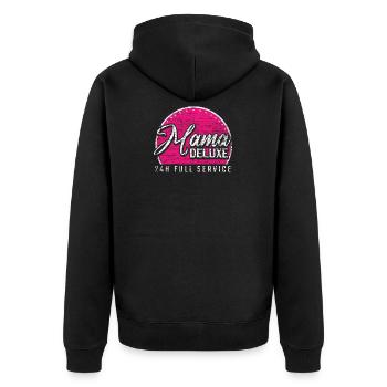 Muttertag Mutter Mummy Spruch 24 Stunden Geschenk - Unisex Premium Bio Zip Hoodie - Schwarz - Hinten - Nico (187cm)
