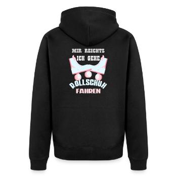 Rollschuh Rollschuhe Rollschuhlaufen Geschenk - Unisex Premium Bio Zip Hoodie - Schwarz - Hinten - Nico (187cm)