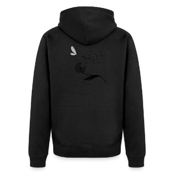 Schmetterlingdesign Pusteblumen Wiese Herzen Feen - Unisex Premium Bio Zip Hoodie - Schwarz - Hinten - Nico (187cm)