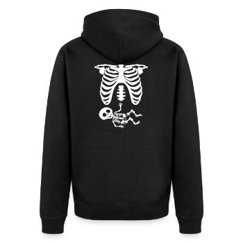 Halloween Skeleton Pregnancy Maternity Costume - Unisex Premium Organic Zip Hoodie - black - Back - Nico (187cm)