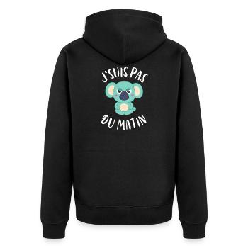 J'Suis Pas Du Matin Koala - Veste à capuche bio Premium Unisexe - noir - Dos - Nico (187cm)