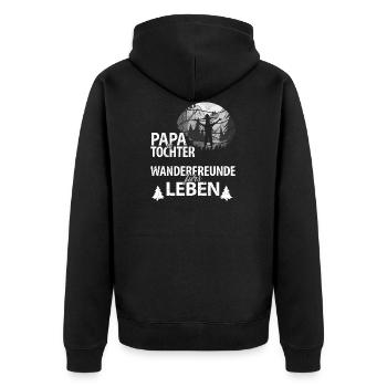 Papa Tochter Wanderfreunde fürs leben Vatertag - Unisex Premium Bio Zip Hoodie - Schwarz - Hinten - Nico (187cm)