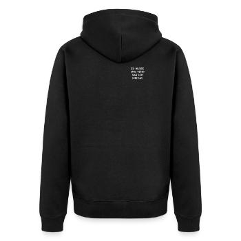 Zu Musik und Vino sag ich nie no Weißwein Rotwein - Unisex Premium Bio Zip Hoodie - Schwarz - Hinten - Nico (187cm)