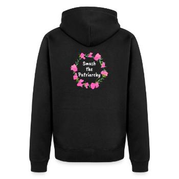 Smash the patriarchy feminist feminism gift - Unisex Premium Organic Zip Hoodie - black - Back - Nico (187cm)