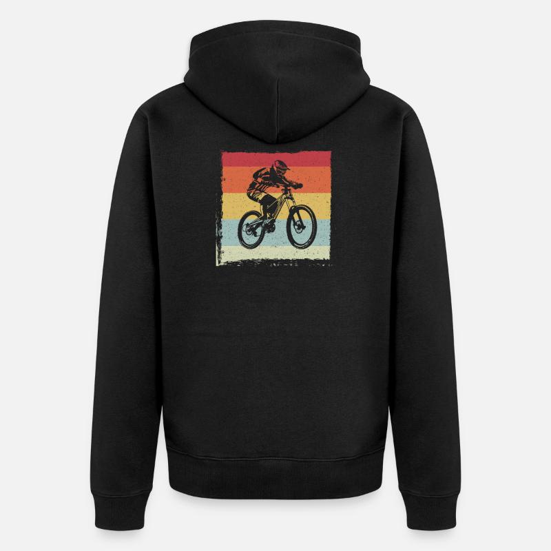 MTB Downhill - Unisex Premium Bio Zip Hoodie - Schwarz