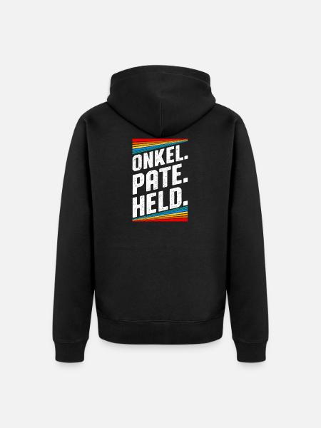 Onkel Pate Held - Unisex Premium Bio Zip Hoodie - Schwarz