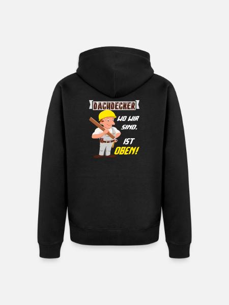 Dachdecker Dachdeckermeister Dachdecken - Unisex Premium Bio Zip Hoodie - Schwarz