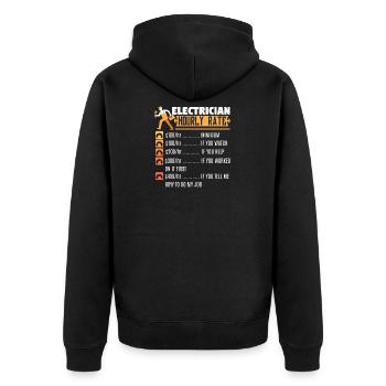 Cadeau de Lineman amusant pour un électricien - Veste à capuche bio Premium Unisexe - noir - Dos - Nico (187cm)