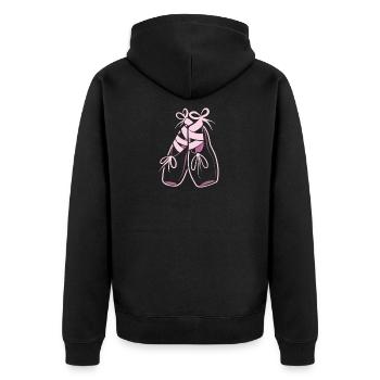 Ballerina Ballet Shoes Cool Toe Dancing - Unisex Premium Bio Zip Hoodie - Schwarz - Hinten - Nico (187cm)