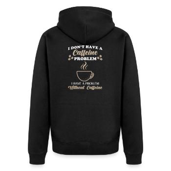 Coffee Caffeine - Unisex Premium Organic Zip Hoodie - black - Back - Nico (187cm)