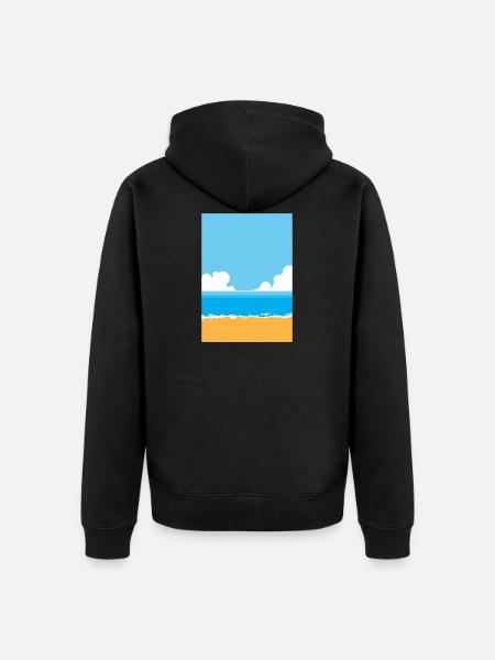 beach - Unisex Premium Organic Zip Hoodie - black