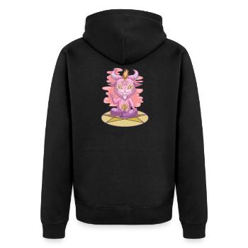 Pastel Goth Baphomet, Anime Witchcraft Baby - Unisex Premium Bio Zip Hoodie - Schwarz - Hinten - Nico (187cm)