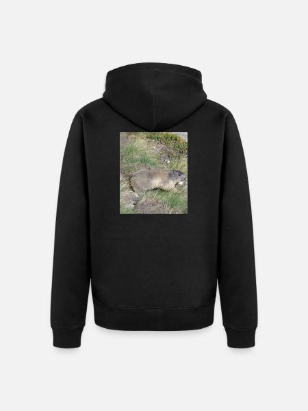 Murmeltier - Unisex Premium Bio Zip Hoodie - Schwarz