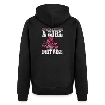 Braap Girl ne sous-estime jamais l'amant de moto - Veste à capuche bio Premium Unisexe - noir - Dos - Nico (187cm)