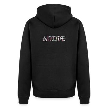 Anime - Unisex Premium Bio Zip Hoodie - Schwarz - Hinten - Nico (187cm)