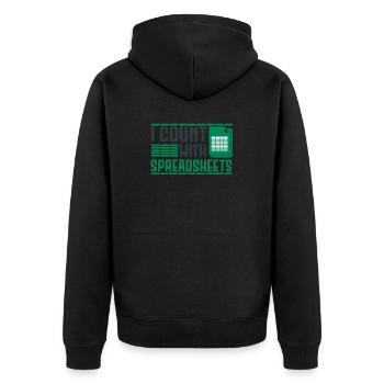 Funny Spreadsheet Accountant - Veste à capuche bio Premium Unisexe - noir - Dos - Nico (187cm)