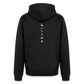 Witten - Unisex Premium Bio Zip Hoodie - Schwarz - Hinten - Nico (187cm)