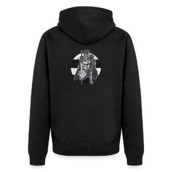 Knight Red White Templer order medieval armor - Unisex Premium Organic Zip Hoodie - black - Back - Nico (187cm)