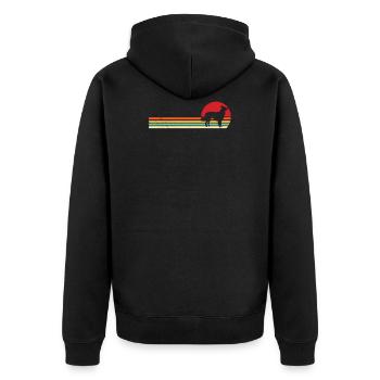 Border Collie Sunset Shirt Retro Border Collie Sun - Unisex Premium Organic Zip Hoodie - black - Back - Nico (187cm)