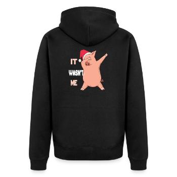 Cochon - It wasn’t me - Veste à capuche bio Premium Unisexe - noir - Dos - Nico (187cm)