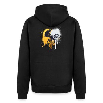 Vélo BMX Freestyle Enfant Ado - Veste à capuche bio Premium Unisexe - noir - Dos - Nico (187cm)